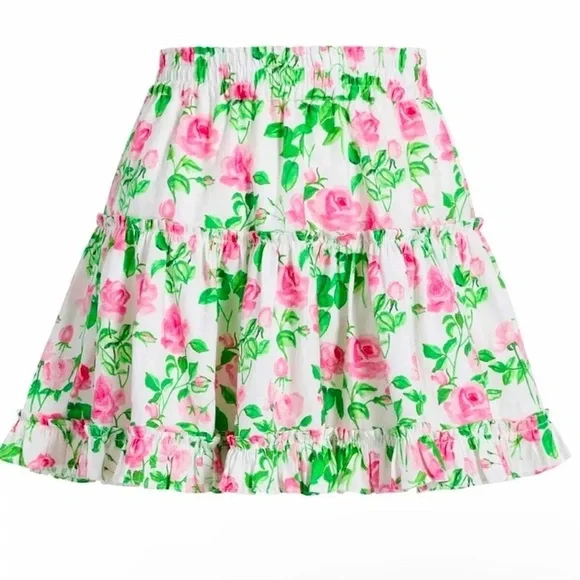 Hill House The Paz Rose Spring Floral Elastic Waist Mini Skirt - Picture 1 of 7
